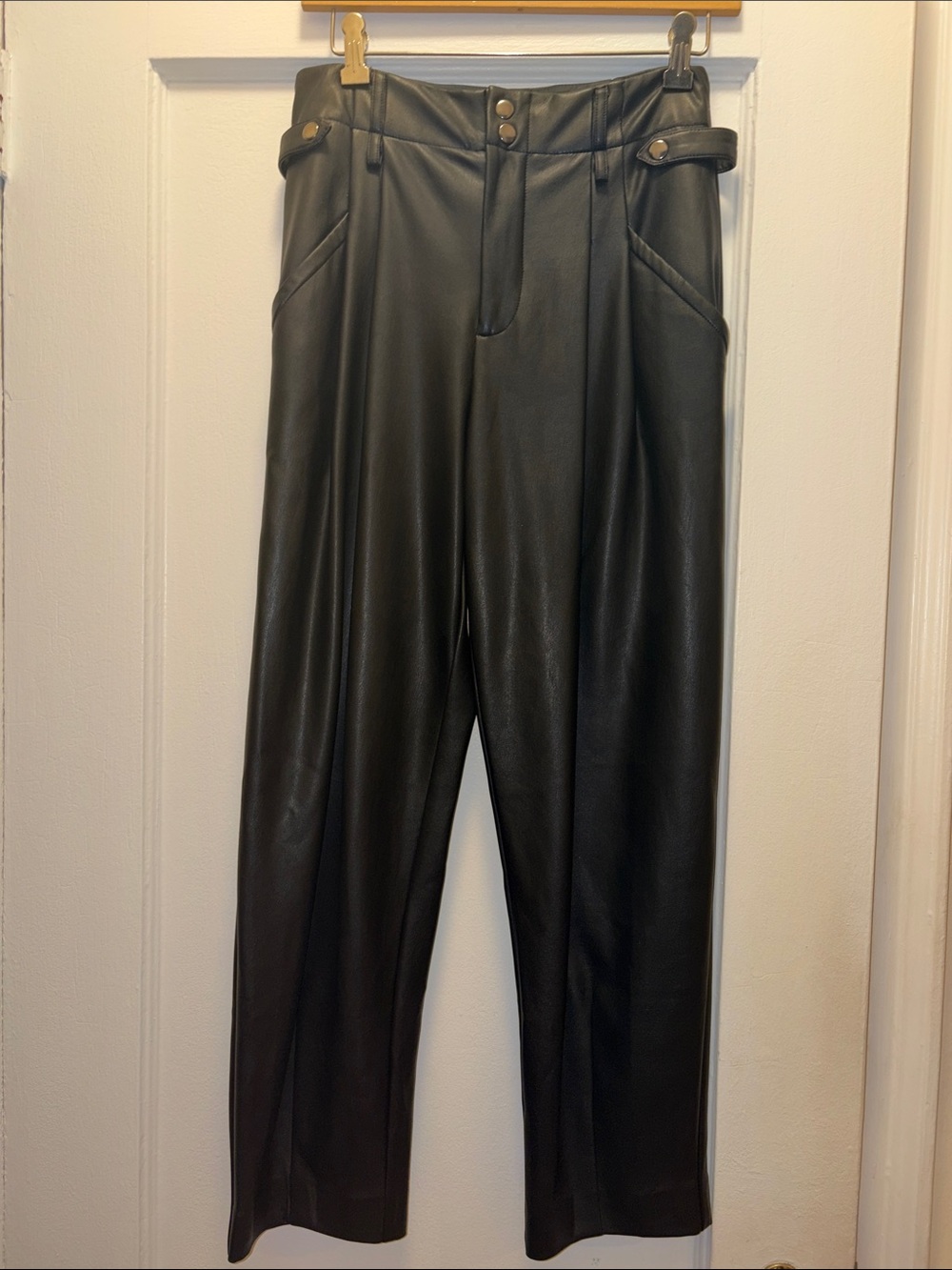Women’s Black Faux Leather Trousers